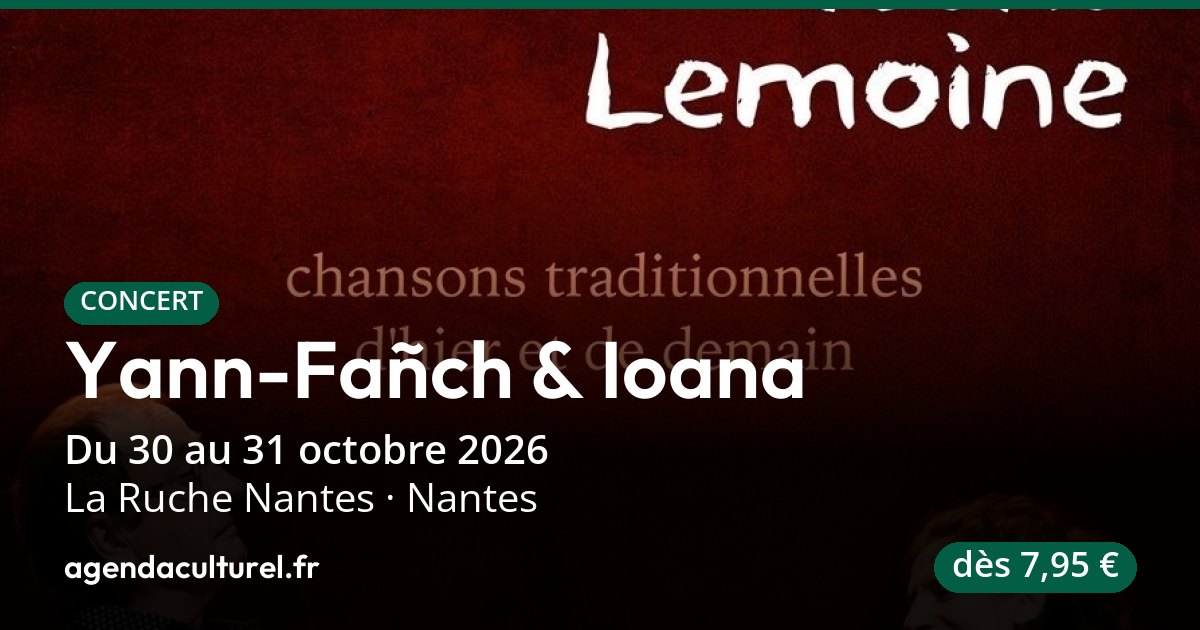 Yann-Fañch & Ioana en concert à Nantes, 30 octobre 2026