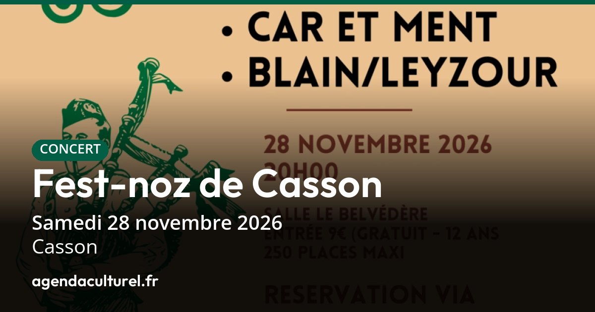 Fest-noz de Casson le 28 novembre 2026, concert
