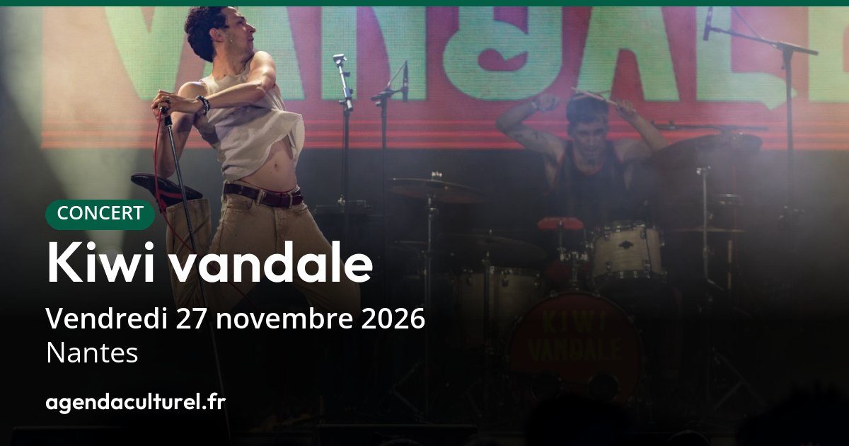 Kiwi vandale à Nantes le 27 novembre 2026, concert rock
