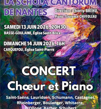 Concert chœur et piano avec la Schola Cantorum de Nantes