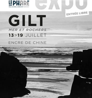 Mer et Rochers — exposition d'encre de Chine de GILT (Gilles Thiebault)
